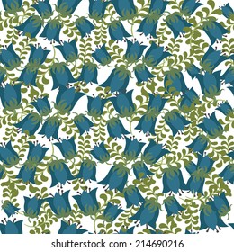vector seamless pattern with different flowers 