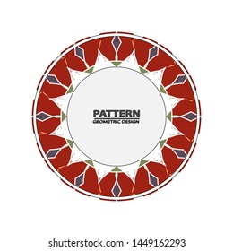 Vector seamless pattern with different geometrical shapes of multiple colors. Illustration with symmetrical design. Kaleidoscope backdrop. Modern banner design template.
