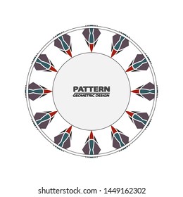 Vector seamless pattern with different geometrical shapes of multiple colors. Illustration with symmetrical design. Kaleidoscope backdrop. Modern banner design template.