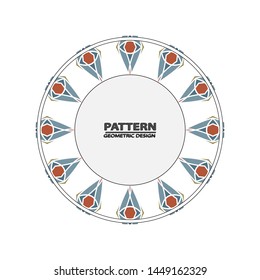 Vector seamless pattern with different geometrical shapes of multiple colors. Illustration with symmetrical design. Kaleidoscope backdrop. Modern banner design template.