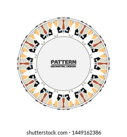Vector seamless pattern with different geometrical shapes of multiple colors. Illustration with symmetrical design. Kaleidoscope backdrop. Modern banner design template.
