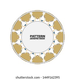 Vector seamless pattern with different geometrical shapes of multiple colors. Illustration with symmetrical design. Kaleidoscope backdrop. Modern banner design template.