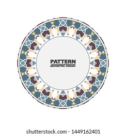 Vector seamless pattern with different geometrical shapes of multiple colors. Illustration with symmetrical design. Kaleidoscope backdrop. Modern banner design template.
