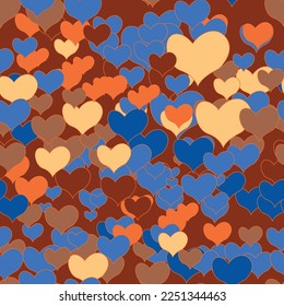 Vector seamless pattern with different hearts.