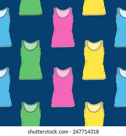 Vector seamless pattern with different T-shirts