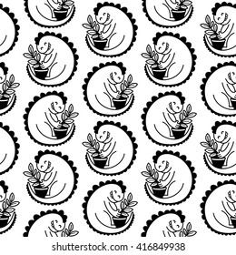 Vector seamless pattern with dinosaurs