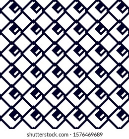 Vector seamless pattern with diskette. Dark blue background