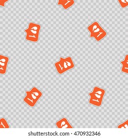 Vector seamless pattern with dislike. Hand drawn cute and funny fashion illustration patches or stickers kit. Modern doodle pop art sketch badges and pins