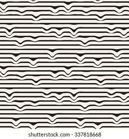 Vector seamless pattern. Distorted abstract texture. Wavy striped background