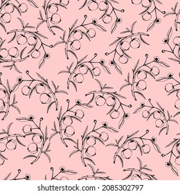 Vector seamless pattern doddle with peaches. Trendy hand-drawn textures. Modern abstract design for paper, cover, fabric, interior decor, and other users.