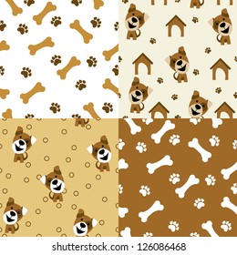 vector seamless pattern dog