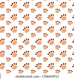 Vector seamless pattern with dog footprints. Can be used for wallpaper,fabric, web page background, surface textures.