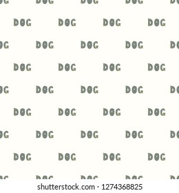 Vector seamless pattern with dog text. Vector background