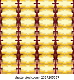 Vector seamless pattern with the dominant color brown, formed from curved lines forming shapes with sharp ends.