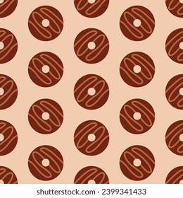 Vector seamless pattern with donut for textiles, wallpapers and cards.