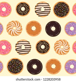 Vector Seamless Pattern for Donuts
