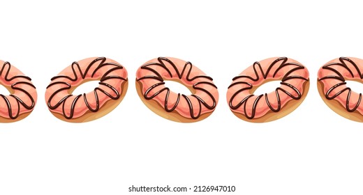 Vector seamless pattern with donuts