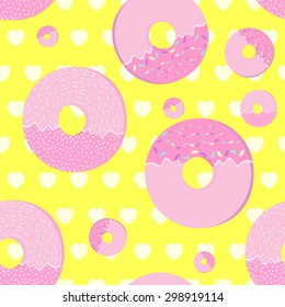 vector seamless pattern with donuts