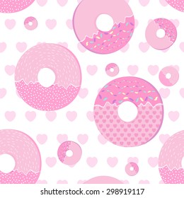 vector seamless pattern with donuts