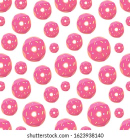 Vector seamless pattern with donuts isolated on a white background