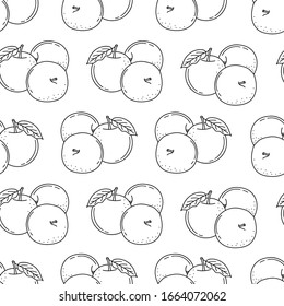 Vector seamless pattern with doodle apples; hand drawing apples for fabric, wallpaper, packaging, textile, web design.