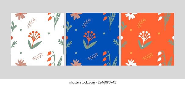 Vector seamless pattern with doodle flowers, Ukrainian folk motifs, hand drawn designs for textiles, banners, pillows, decorating, printing etc.