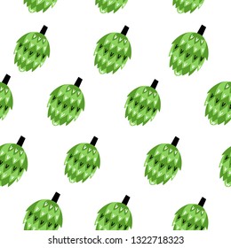 Vector seamless pattern in Doodle style. Artichoke. Vegetable background. eps 10
