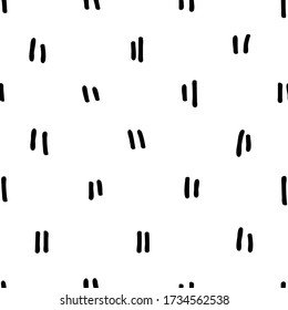 Vector Seamless Pattern of Doodle Texture, Strokes on White Background. For Wallpaper, Textile, Wrapping Paper, Interior, Fabrics, Sites, Cards, Design. Modern Neutral Abstract Geometric Ornament.