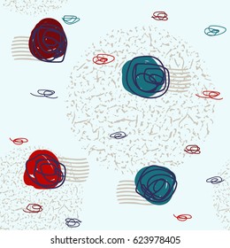 Vector seamless pattern with doodle  vintage flowers. Pattern ideal for wrapping paper, wallpaper, textiles and bedding.