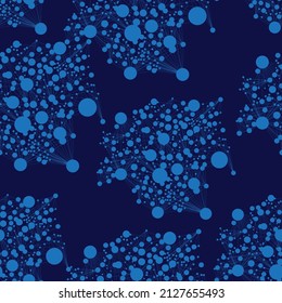Vector seamless pattern with dots connected with lines