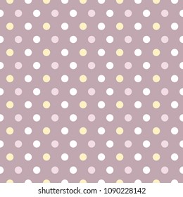 Vector seamless pattern with dots in trend colors. Beautiful geometric background. EPS10. Can be used as print on cover or cloth, wallpaper, wrapping paper, web, design of banner.
