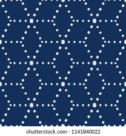 Vektornahtloses Muster mit Punkten.Moderne stylische Textur.Blauer Hintergrund