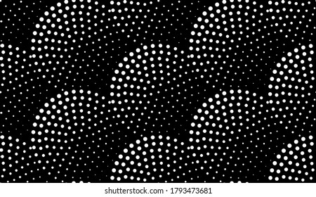 Vector seamless pattern with dotted halftone circles. Stylish geometric  texture. Modern abstract background. 