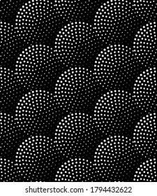 Vector seamless pattern with dotted halftone circles. Stylish geometric  texture. Modern abstract background. 