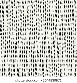 Padrão sem emenda do vetor. Plano de fundo com estilo pontilhado. Ondas pontilhadas suaves. Arte aborígene australiana estilizada. Design de superfície moderno. Amostra pontilhada monocromática.