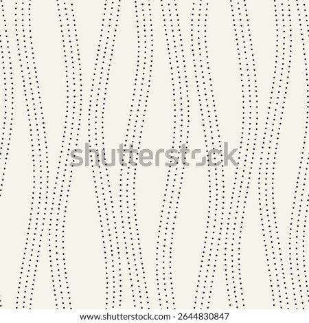 Vector seamless pattern. Dotted stylish background. Smooth dotted waves. Stylised Australian Aboriginal Art. Modern surface design. Monochrome dotted swatch.