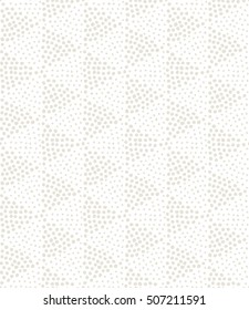 Vector seamless pattern with dotted triangles. Hand drawn repeating texture. Stylish subtle background. Creative hipster print.