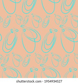 vector seamless pattern with double aval earrings