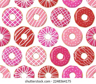 Vector seamless pattern with doughnuts