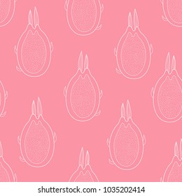 Vector seamless pattern with dragon fruit. Background