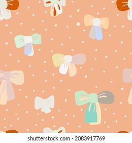 vector seamless pattern with drawing bows