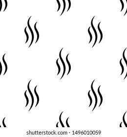 Vector seamless pattern of drawn abstract black  smoke  on white background