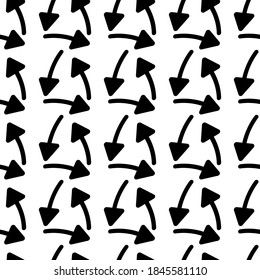 Vector seamless pattern with drawn arrows Eps10