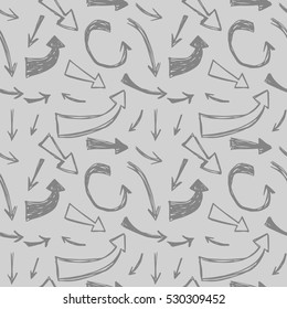Vector seamless pattern with drawn arrows.