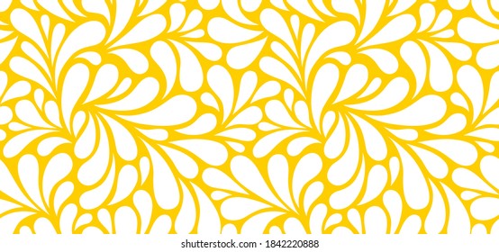 Vector seamless pattern with drops. Abstract floral background. Stylish monochrome texture.