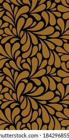 Vector seamless pattern with drops. Abstract floral background. Stylish monochrome texture.