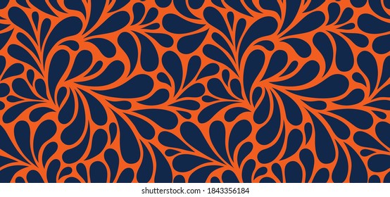 Vector seamless pattern with drops. Abstract floral background. Stylish colorful texture.