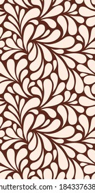 Vector seamless pattern with drops. Abstract floral background. Stylish monochrome texture.