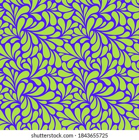 Vector seamless pattern with drops. Abstract floral background. Stylish colorful texture.