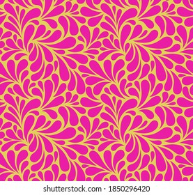Vector seamless pattern with drops. Abstract floral background. Stylish colorful texture.